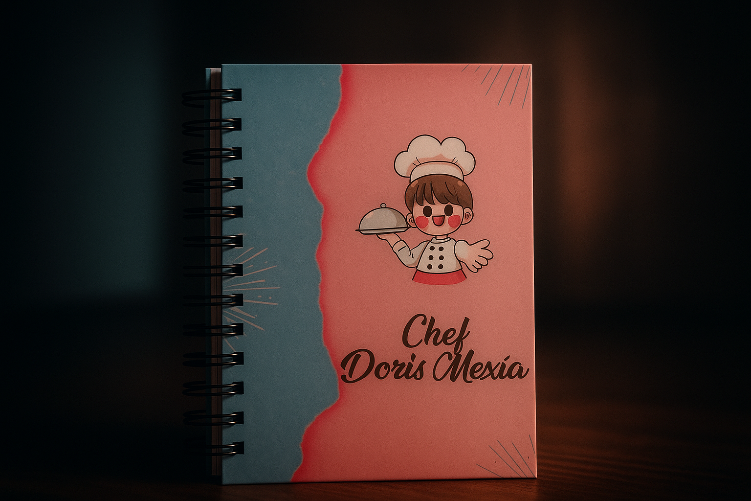 Agenda con pasta dura laminada y espiral metálico